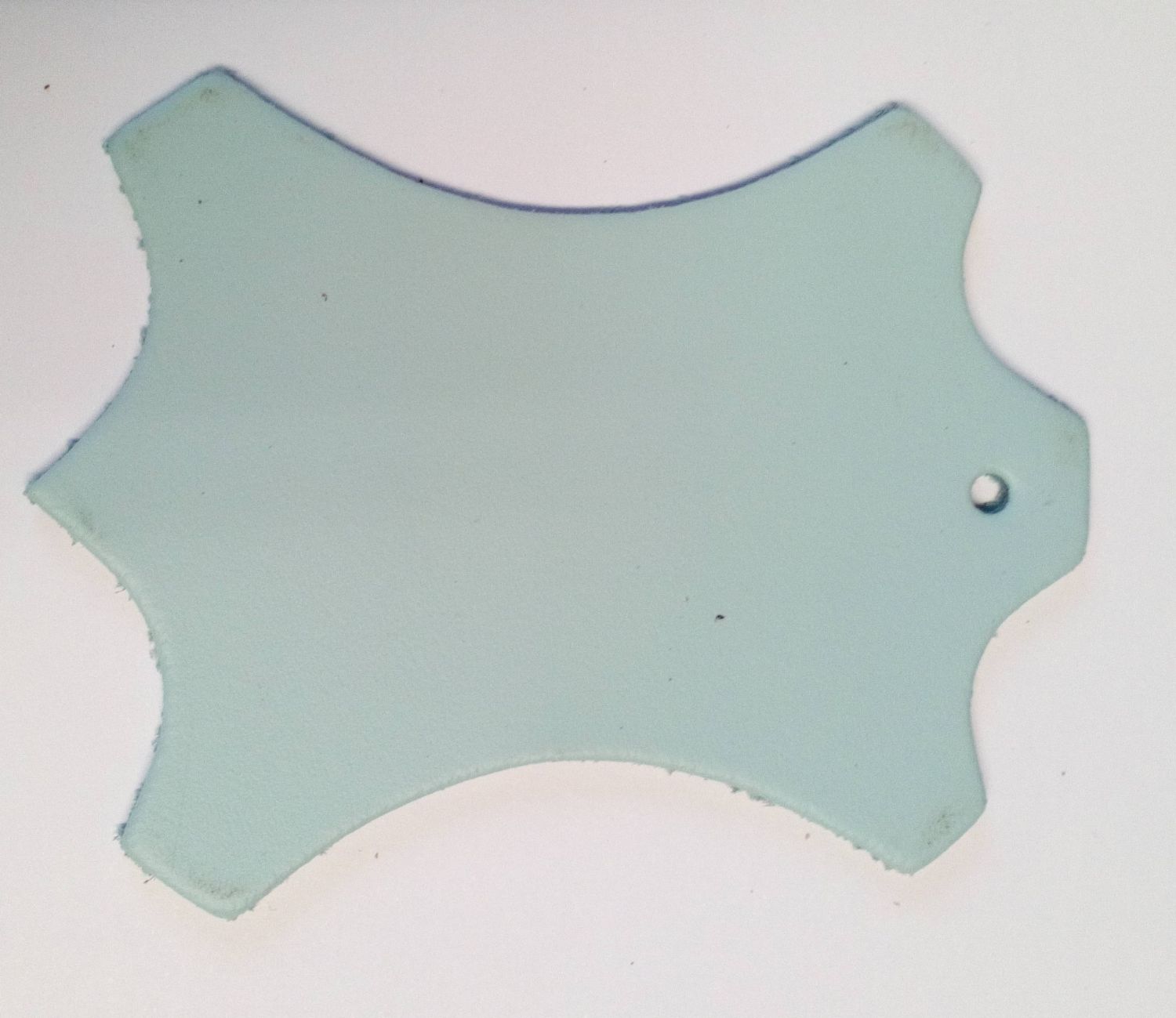 Leather Key Fob / Key Ring - Shield - Various Colours - Qty Options (Baby Blue, 5)